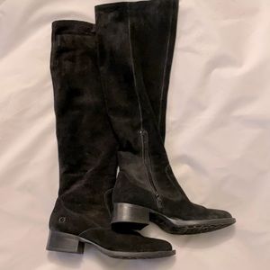 Born: knee high suede leather boots